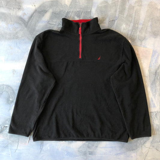 Vintage Quarter Zip Lightweight Fleece Sweatshirt XXL