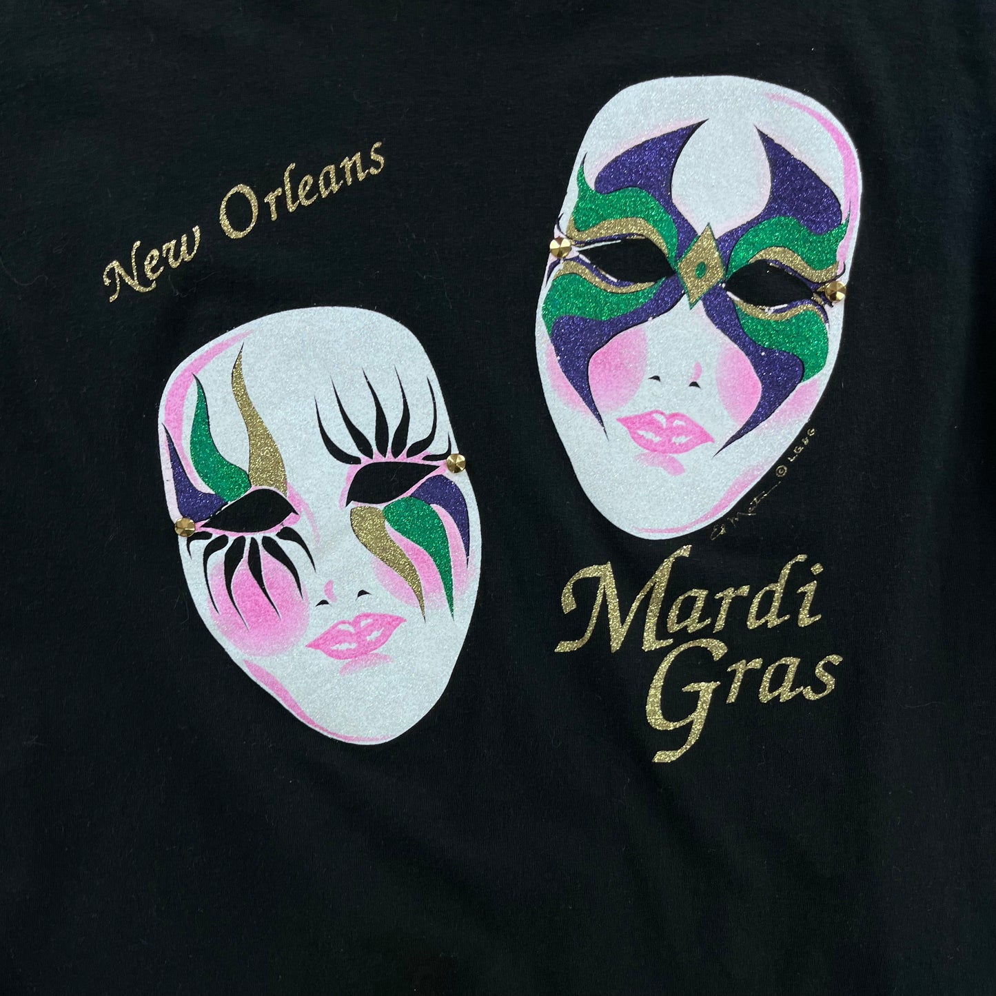 Vintage 90s USA New Orleans Mardi Gras Single Stitch T Shirt XL
