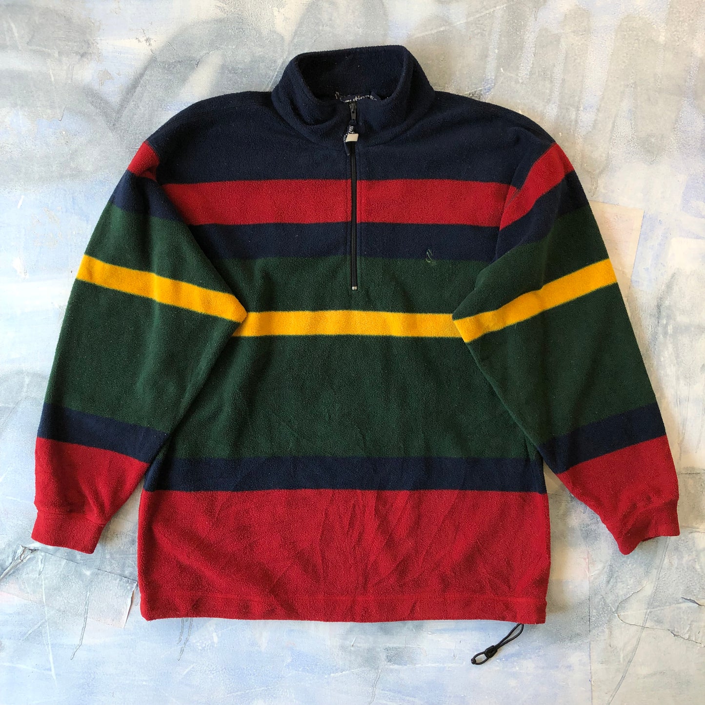 Vintage Nautica USA Quarter Zip Tech Fleece Sweatshirt XL