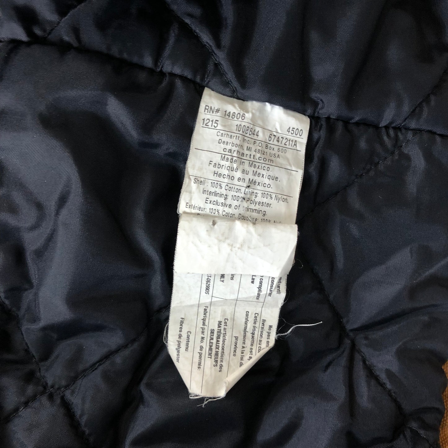 Vintage Carhartt C03 Quilted Lined Workwear Zip Jacket XXL