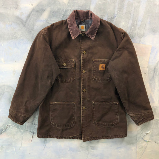 Vintage Carhartt C02 Blanket Lined Workwear Button Chore Jacket M