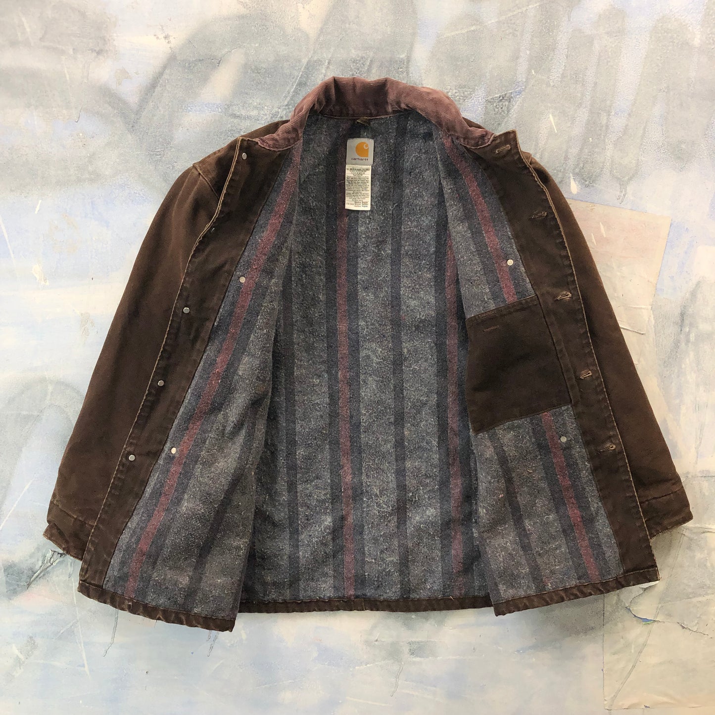 Vintage Carhartt C02 Blanket Lined Workwear Button Chore Jacket M