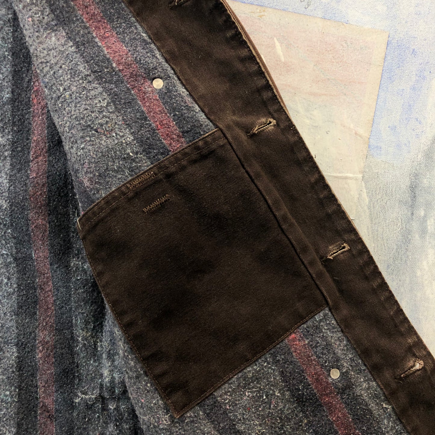 Vintage Carhartt C02 Blanket Lined Workwear Button Chore Jacket M