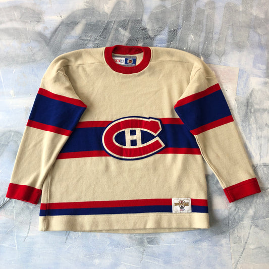 CCM NHL Montreal Canadians Heritage Hockey Knit Sweater Jersey XL