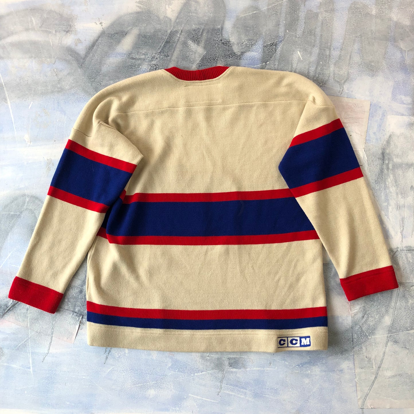 CCM NHL Montreal Canadians Heritage Hockey Knit Sweater Jersey XL