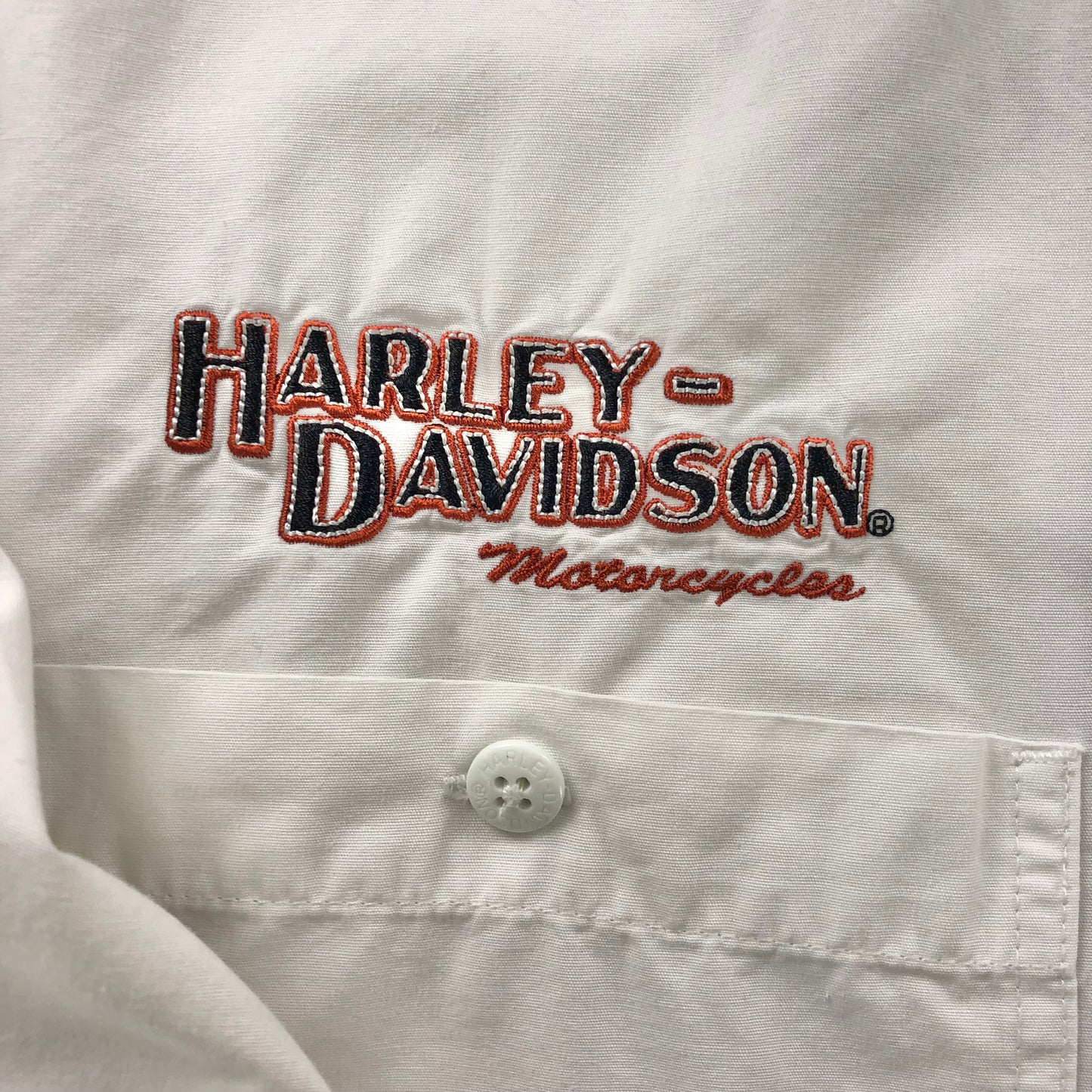 Harley Davidson Motorcycles Number One Long Sleeve Button Shirt XL