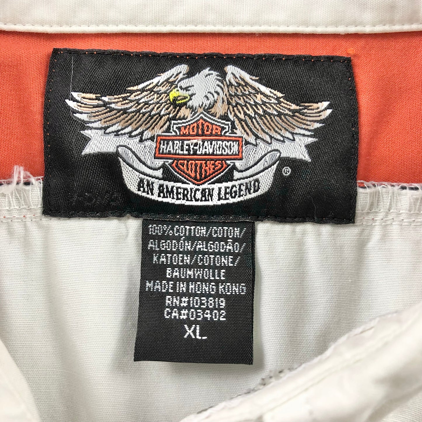 Harley Davidson Motorcycles Number One Long Sleeve Button Shirt XL