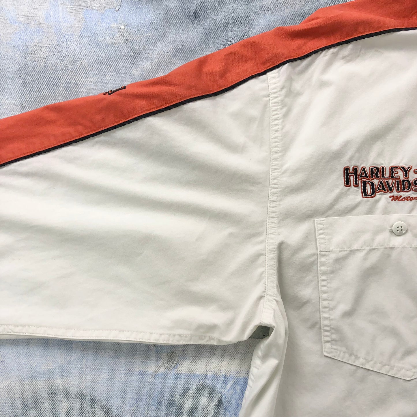 Harley Davidson Motorcycles Number One Long Sleeve Button Shirt XL