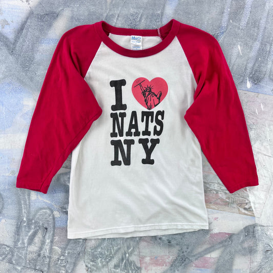 Vintage I Love Nats New York Raglan T Shirt S
