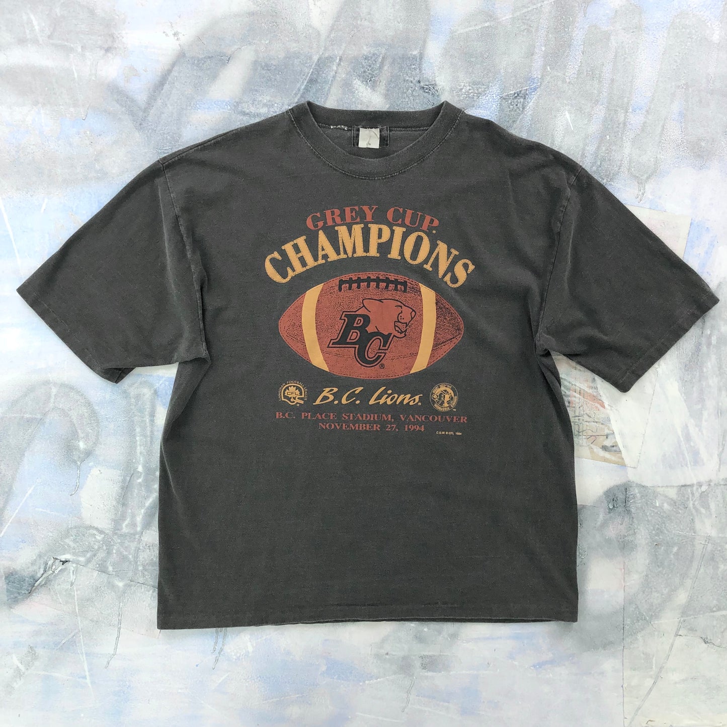 Vintage 90s CFL Grey Cup Champions B.C Lions T Shirt L