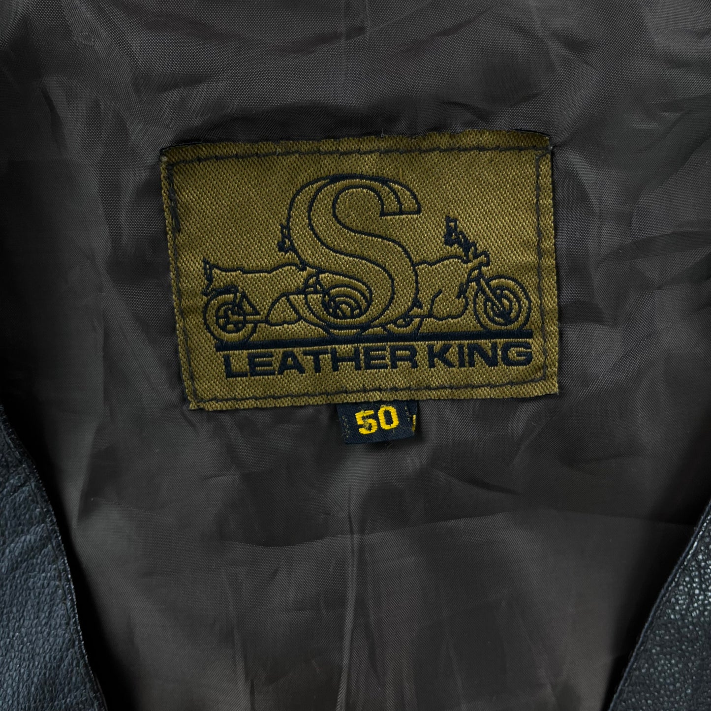 Vintage Leather King Motorcycle Button Vest XL