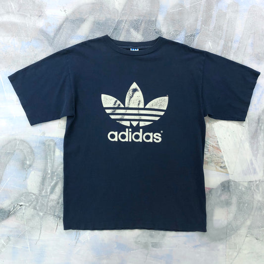 Vintage 90s USA Adidas Trefoil Double Sided T Shirt L