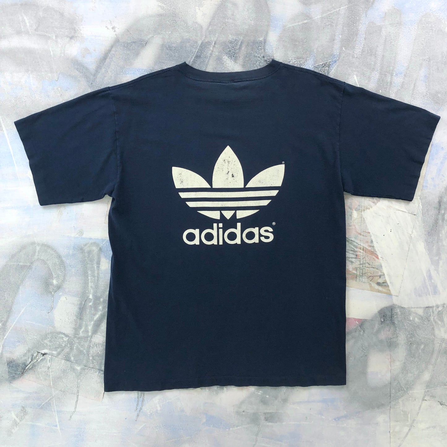 Vintage 90s USA Adidas Trefoil Double Sided T Shirt L