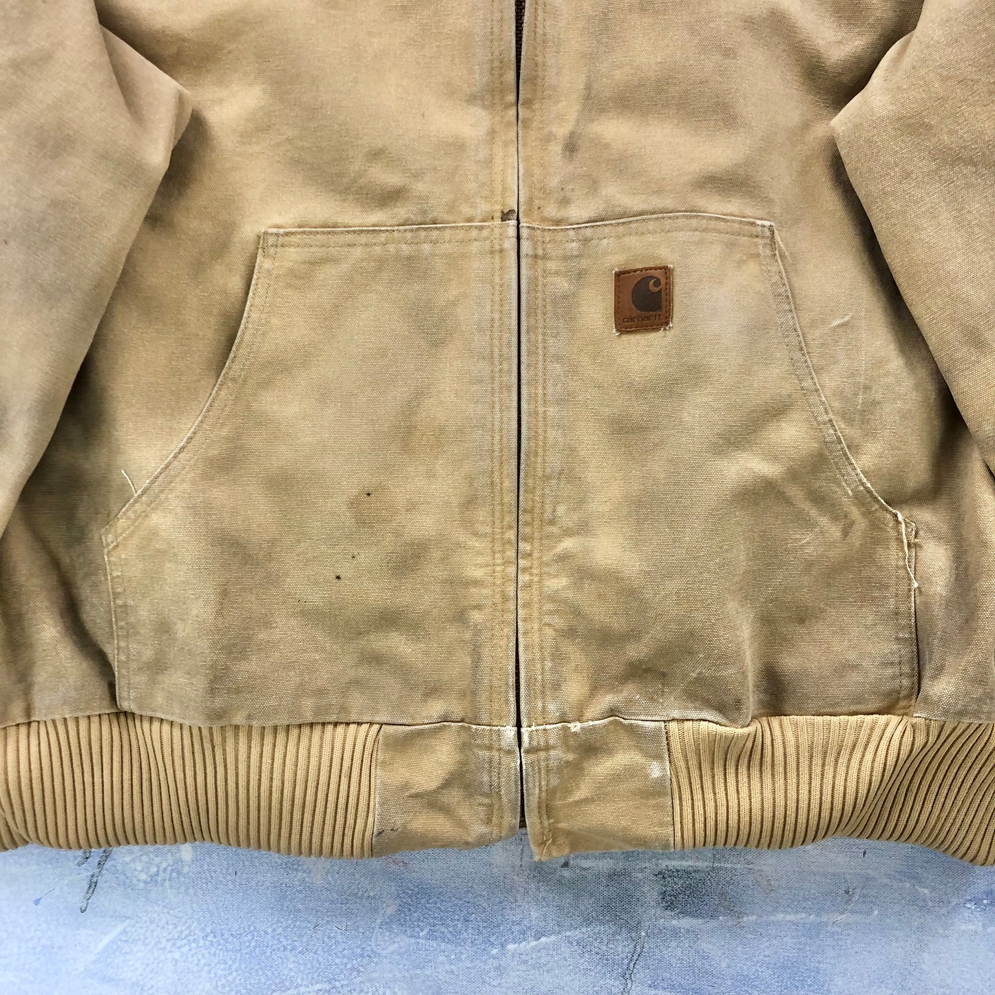 Vintage Carhartt J130 WET Quilted Lined Hooded Workwear Zip Jacket XXL