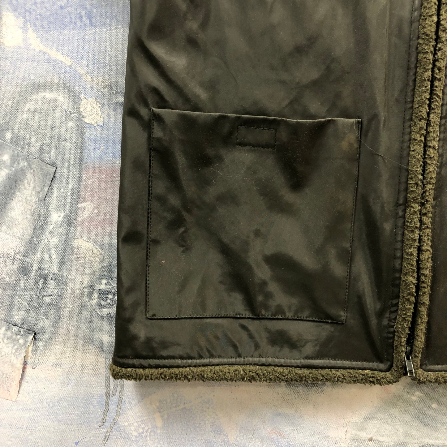 Vintage Quilted Lined Chore Zip Vest M