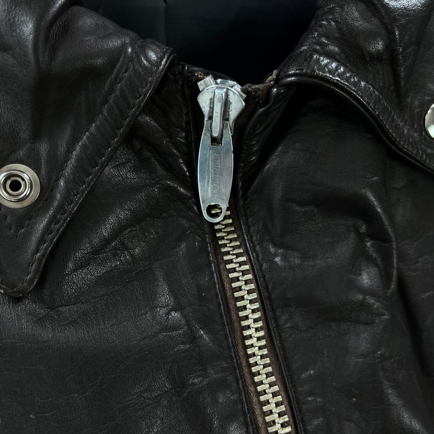 Vintage 80s Drospo Leather Aviator Bomber Zip Jacket L