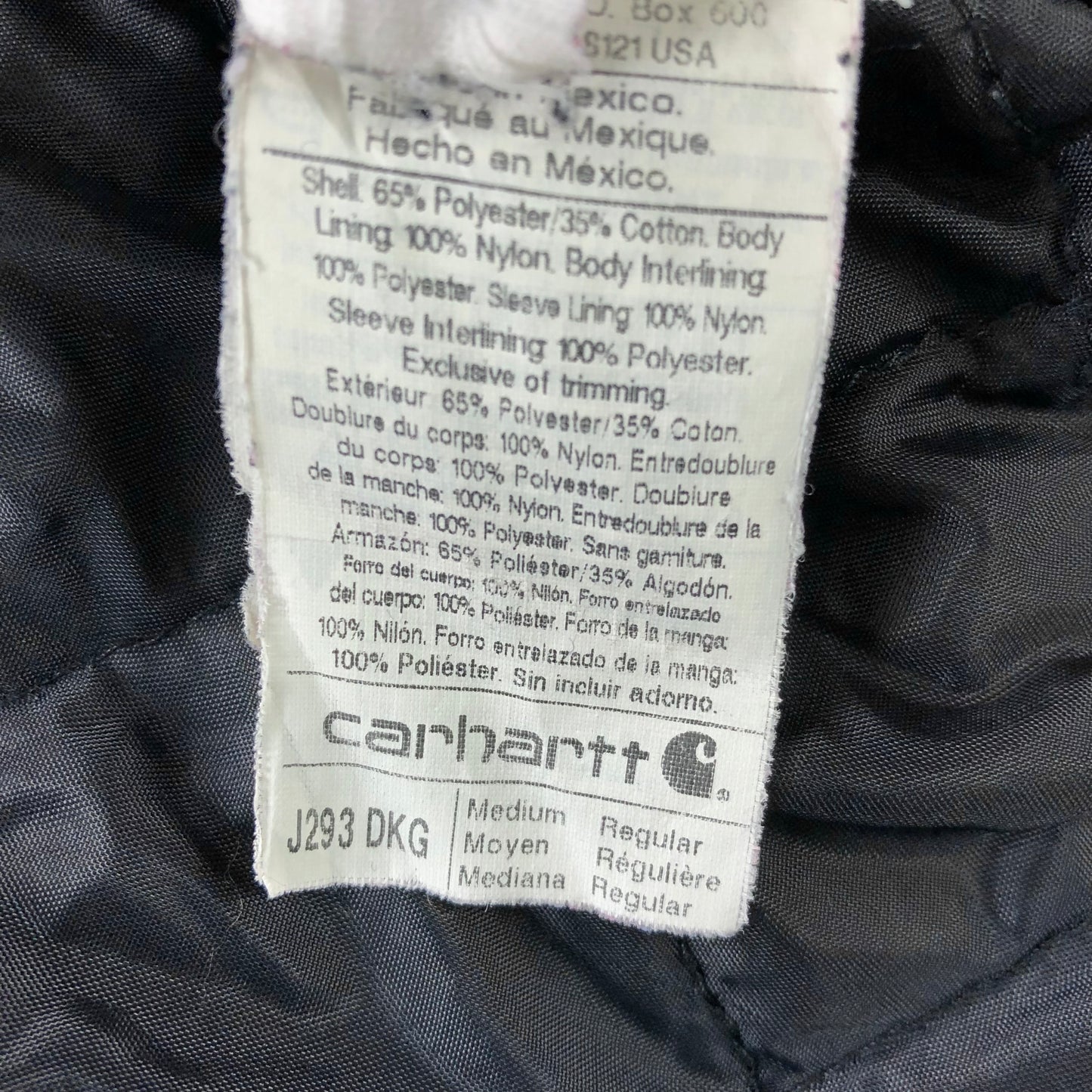 Carhartt J293 Quilted Lined Twill Workwear Zip Jacket M