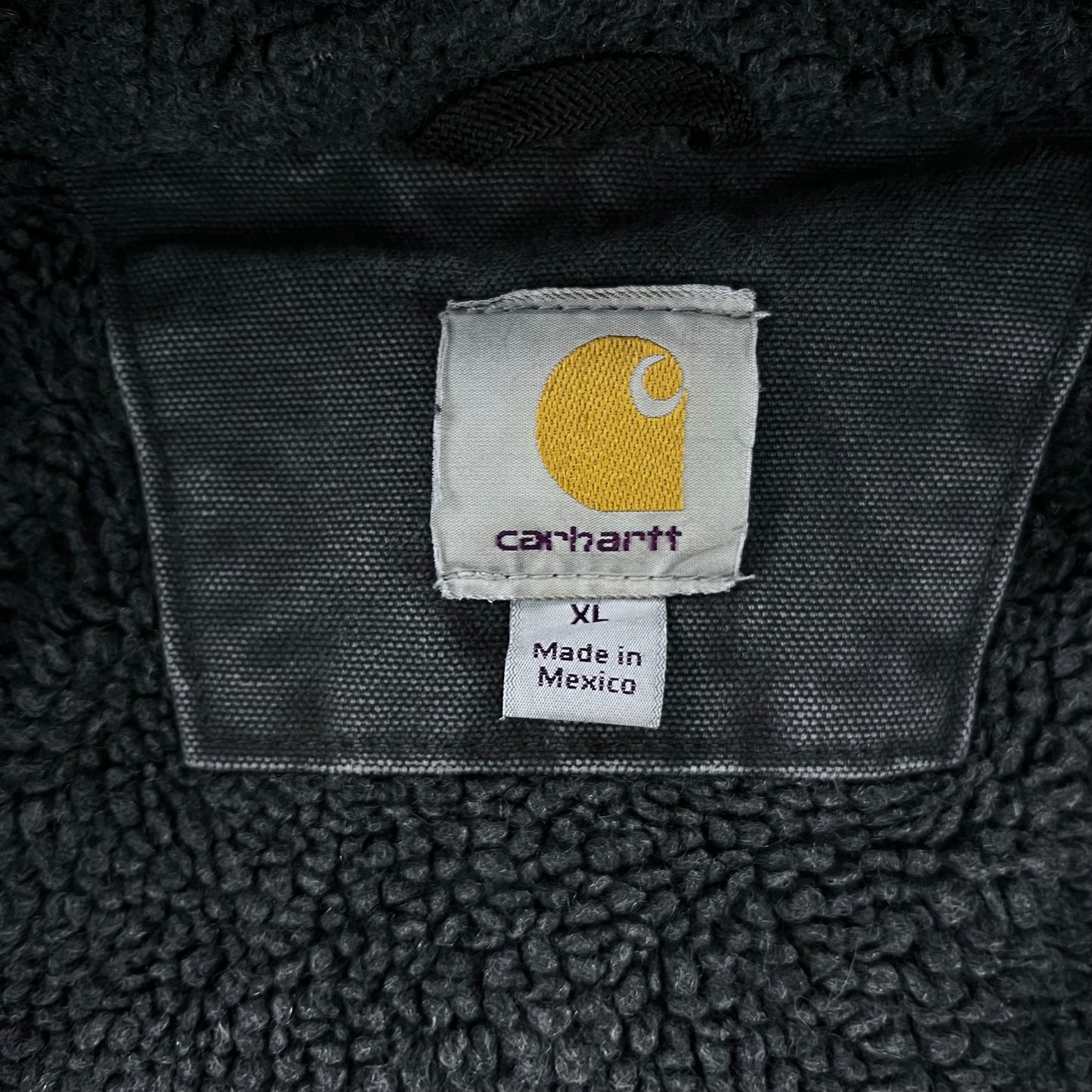 Vintage Carhartt J284 Workwear Sherpa Lined Hooded Button Jacket XL