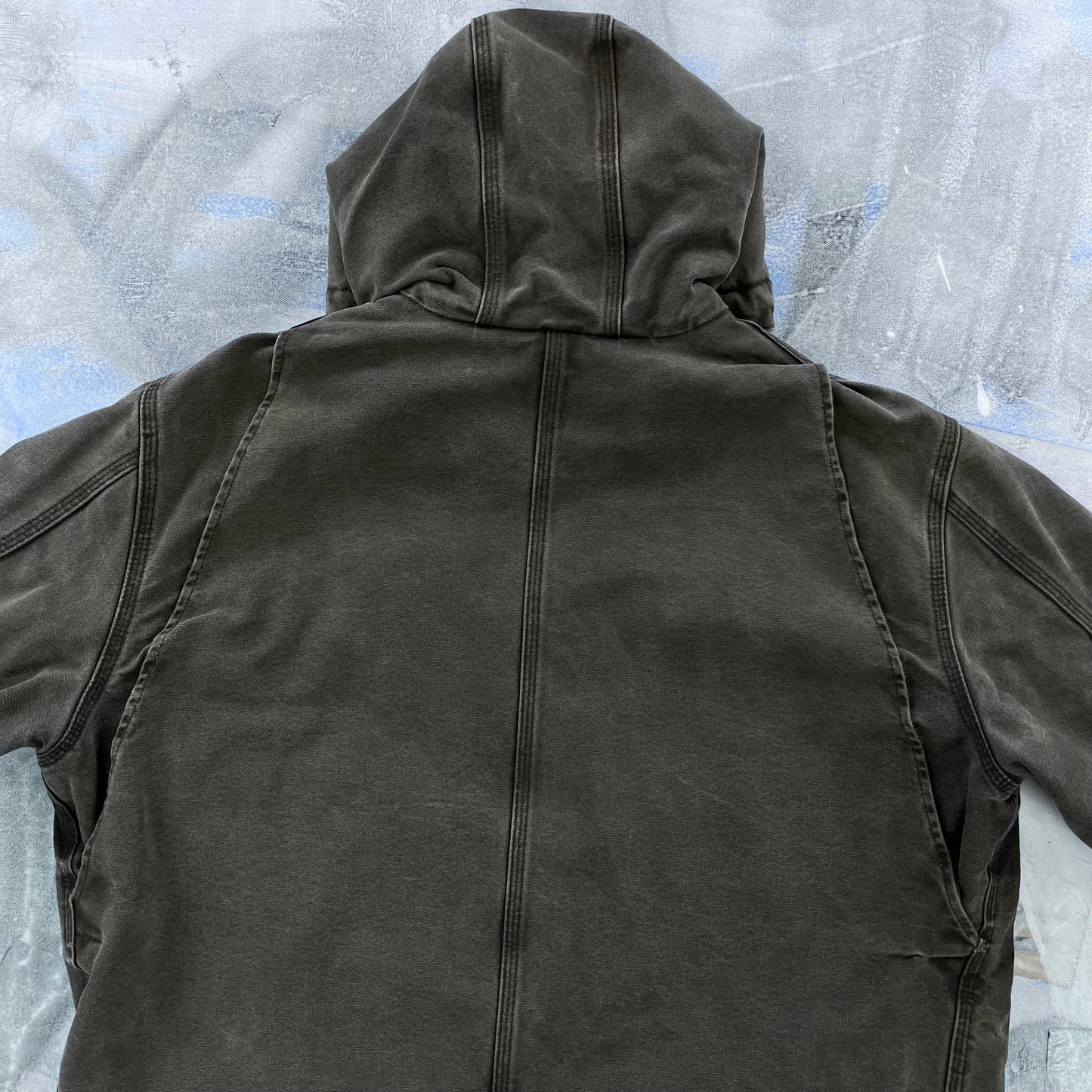 Vintage Carhartt J284 Workwear Sherpa Lined Hooded Button Jacket XL