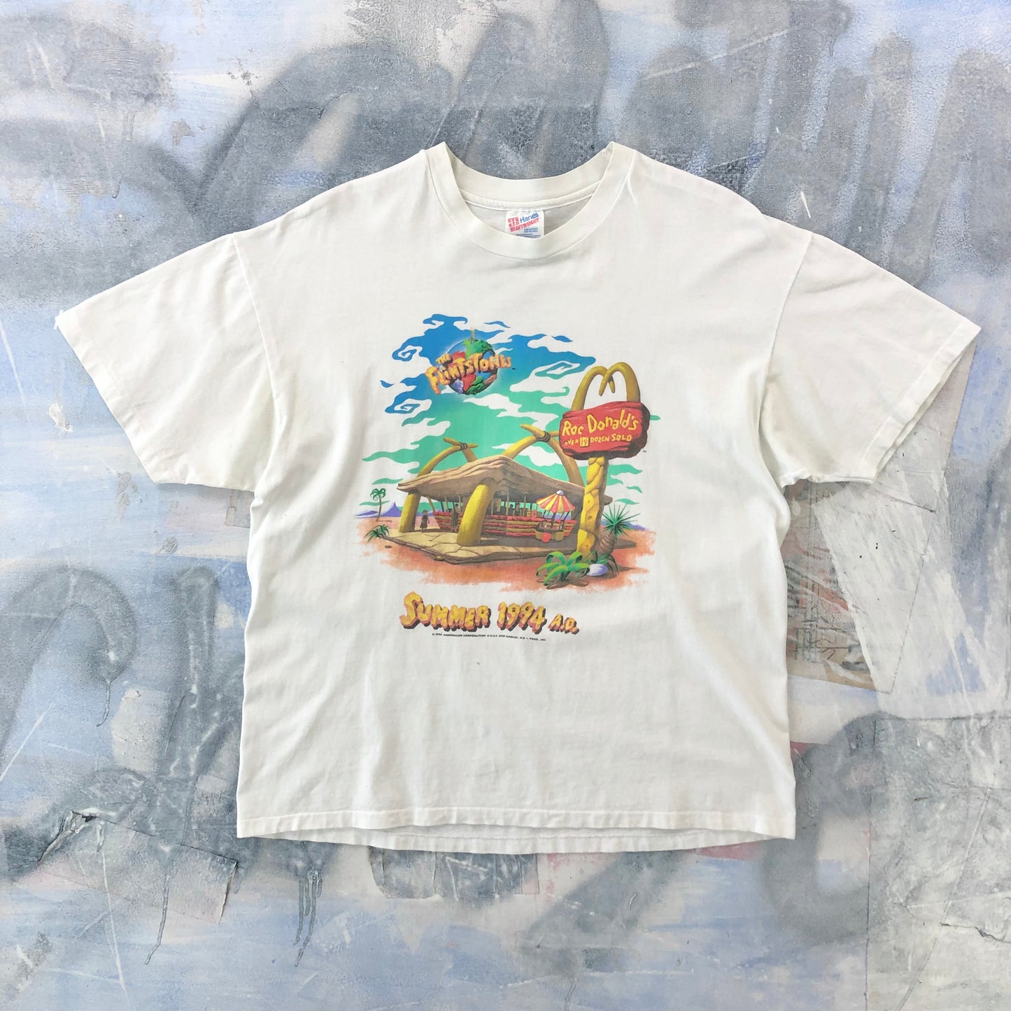 Vintage 90s The Flinstones Roc Donalds Movie Promo Single Stitch T Shirt