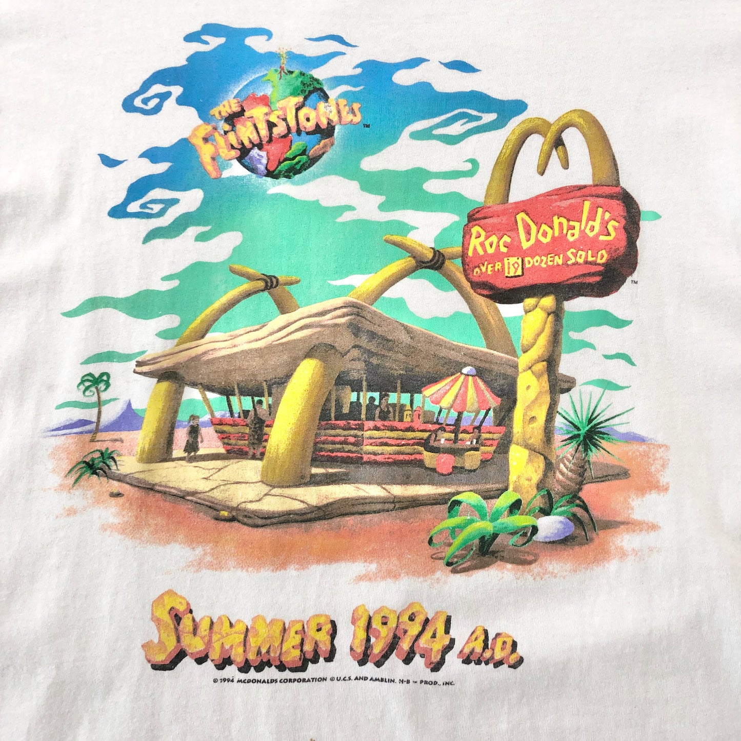 Vintage 90s The Flinstones Roc Donalds Movie Promo Single Stitch T Shirt