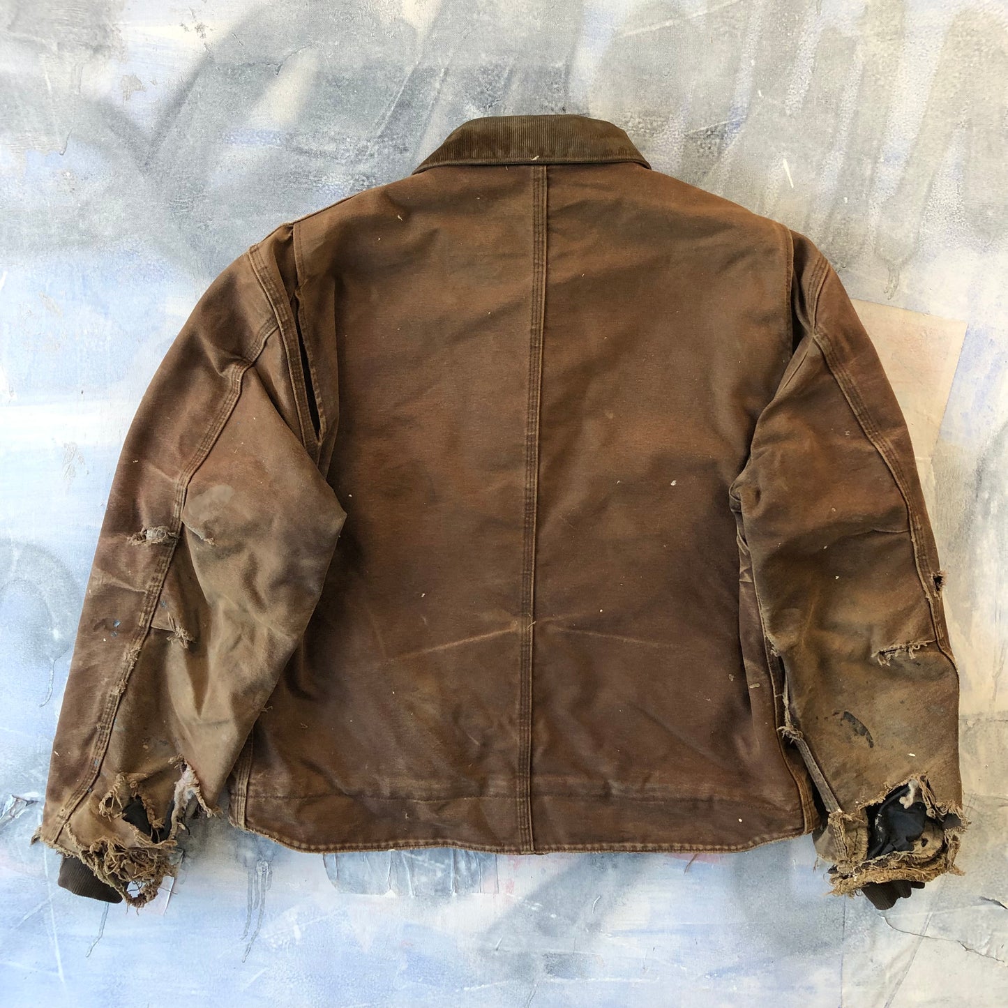 Vintage Thrashed Carhartt J164 Sherpa Lined Workwear Zip Jacket L
