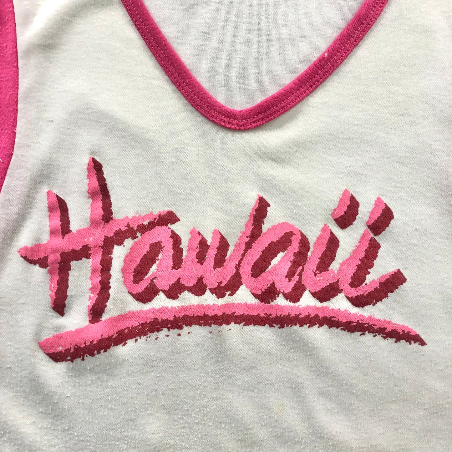 Vintage USA Hawaii Ringer V Neck Shirt L (Womens)