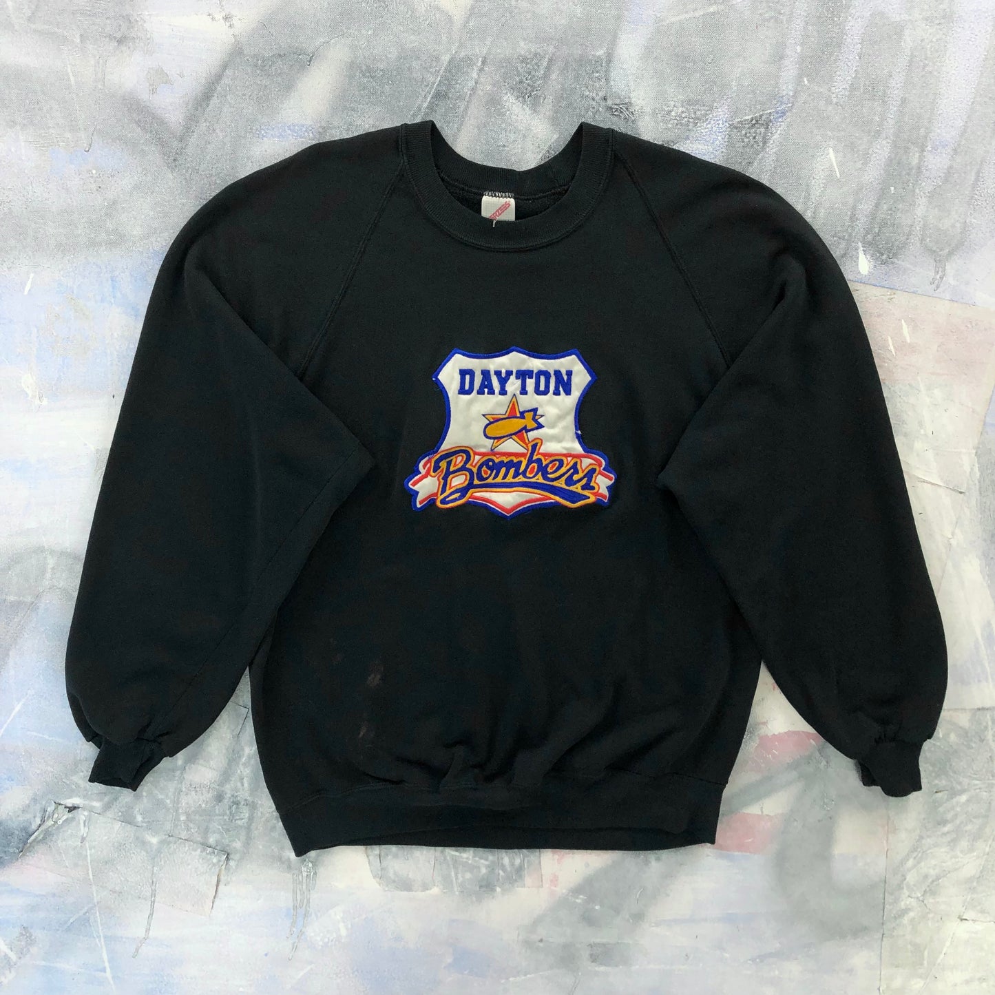 Vintage 90s USA ECHL Dayton Bombers Embroided Crewneck Sweatshirt XXL