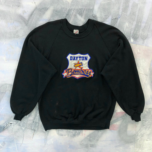 Vintage 90s USA ECHL Dayton Bombers Embroided Crewneck Sweatshirt XXL