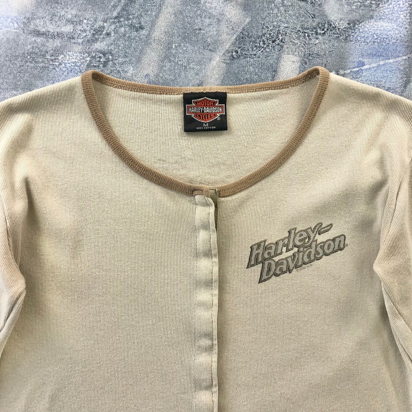 Vintage USA Harley Davidson Motorcycles Full Button Long Sleeve Blouse Shirt M (Womens)