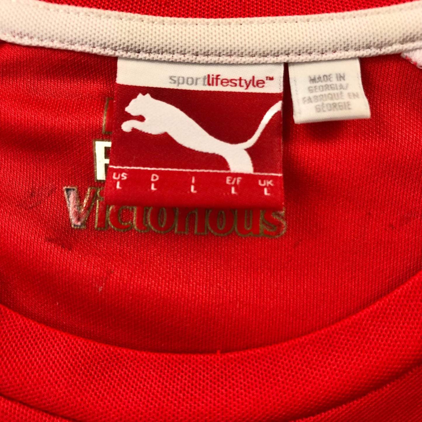 Vintage Puma Arsenal FC Fly Emirates Jersey L