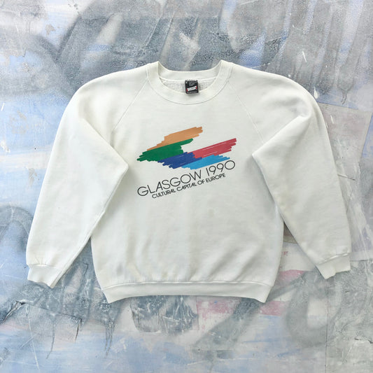 Vintage 90s USA Glasglow Cultural Capital Of The World Crewneck Sweatshirt M