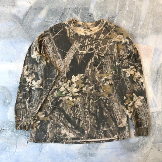 Vintage Mossy Oak Real Tree Long Sleeve T Shirt XL