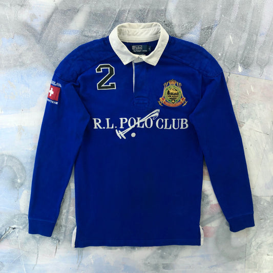 Vintage Polo Ralph Lauren Polo Mercer Club Switzerland Polo Winter Cup Long Sleeve Shirt L