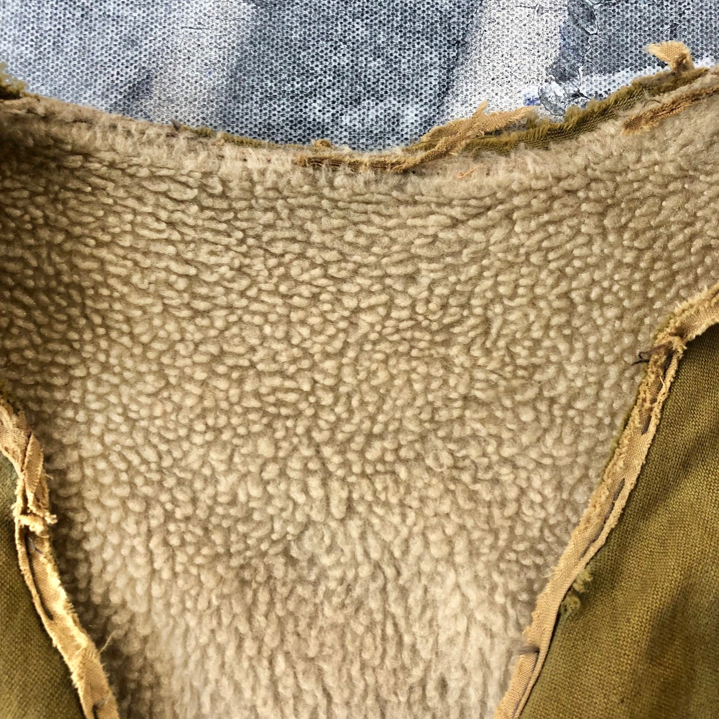 Vintage Distressed Fleece Lined Two Toned Vest S