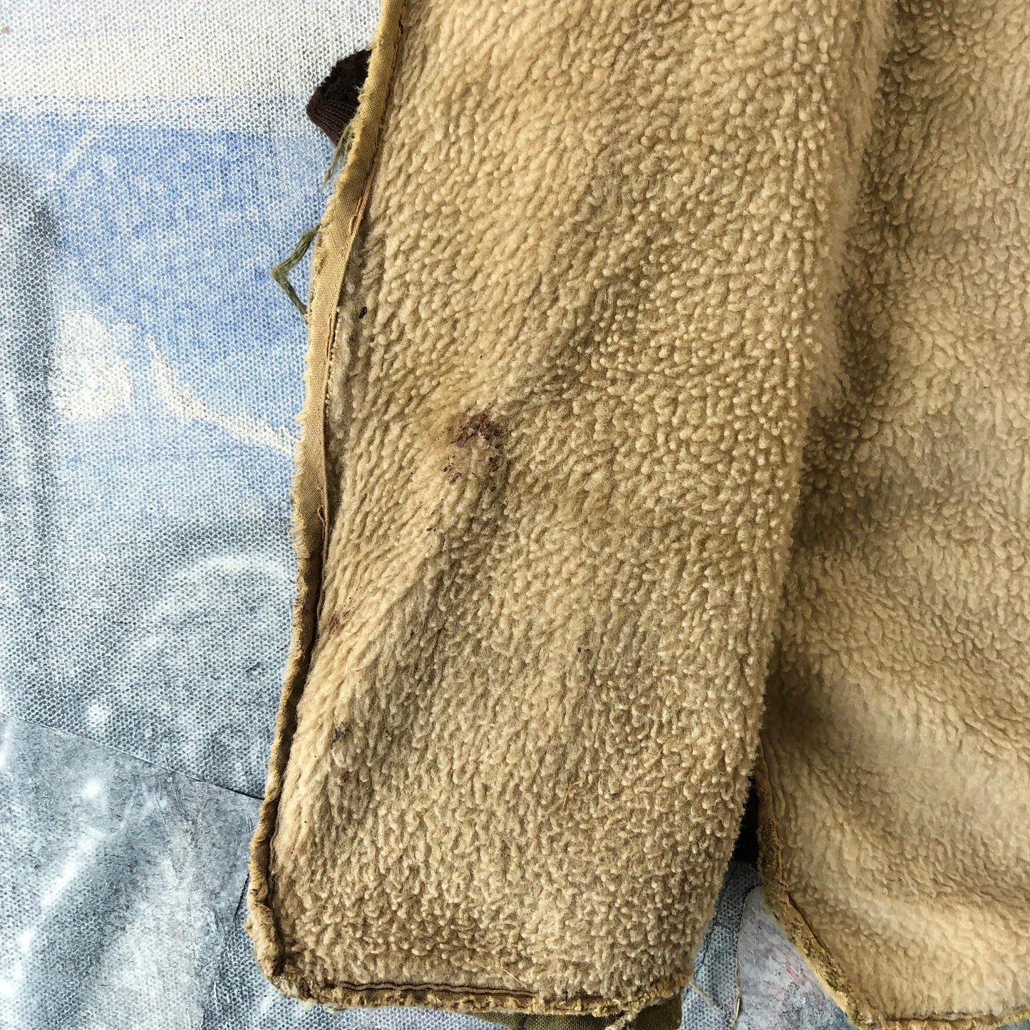 Vintage Distressed Fleece Lined Two Toned Vest S