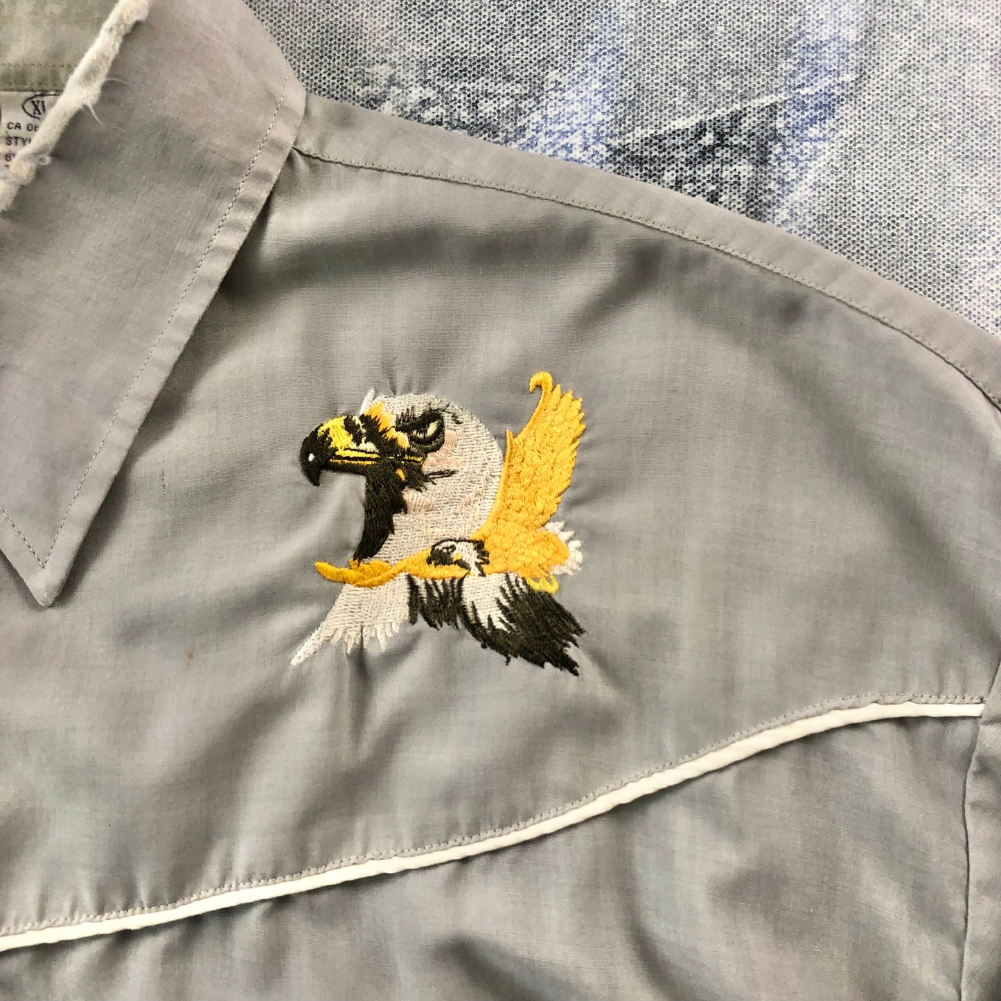 Vintage Western Embroided Eagle Button Shirt XL
