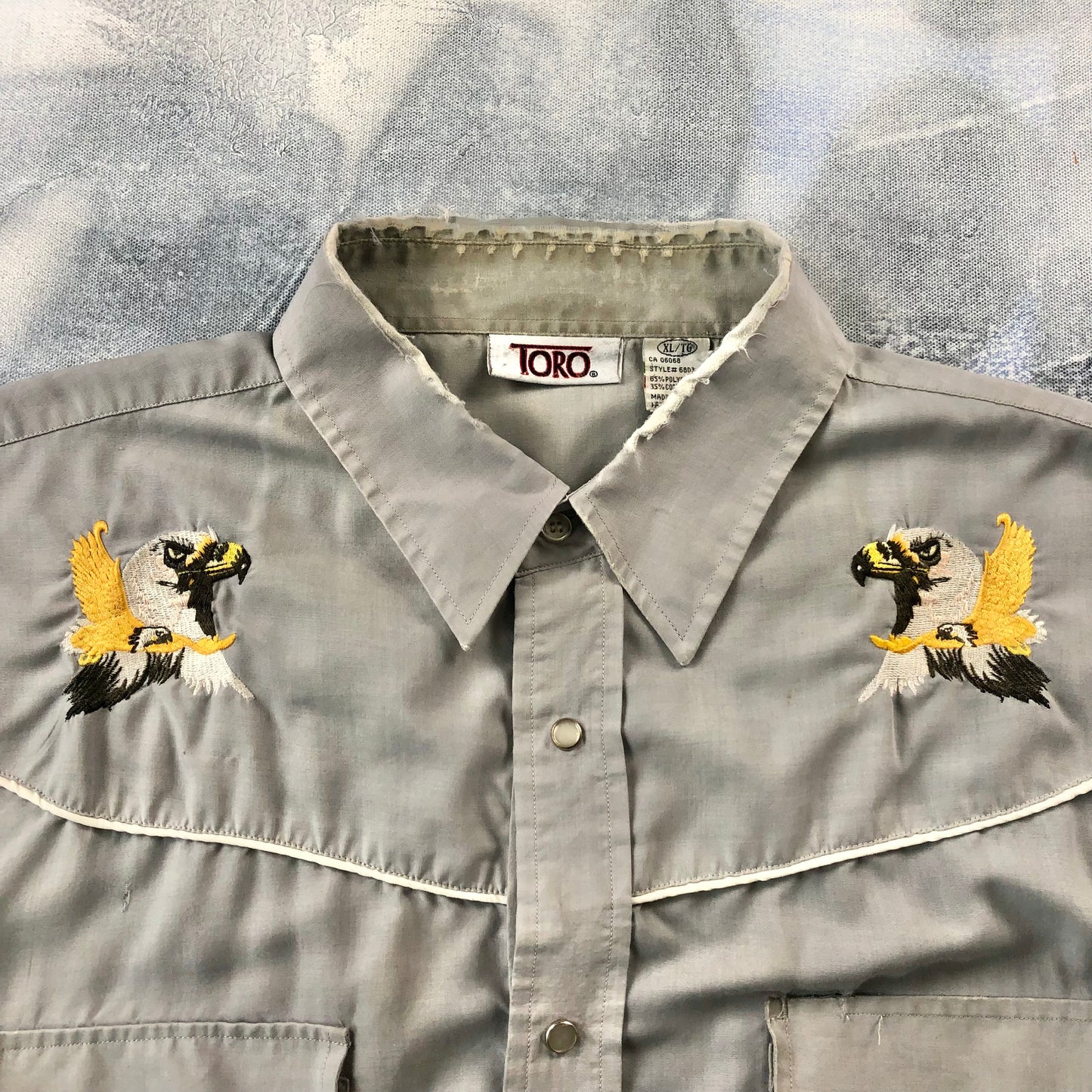 Vintage Western Embroided Eagle Button Shirt XL