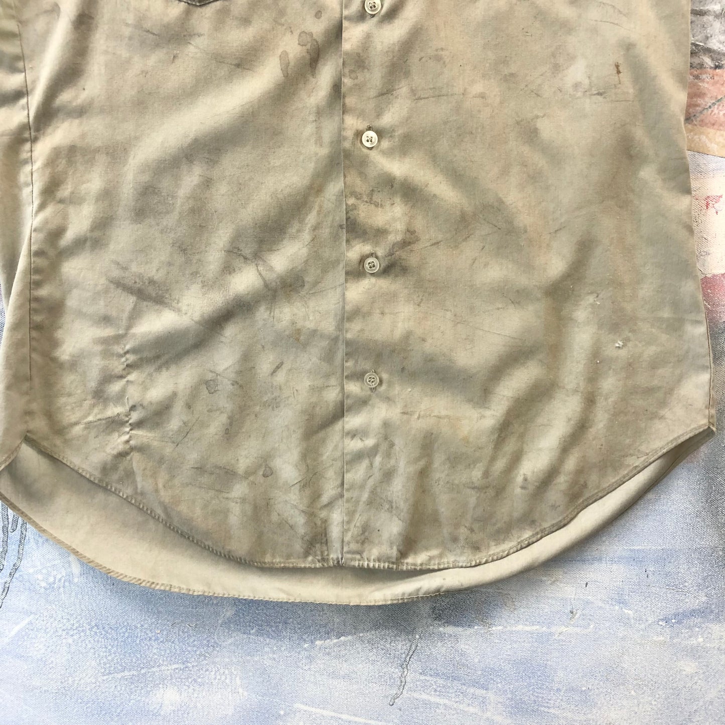 Vintage Marv Holland Gas Station Supervisor Work Button Shirt M