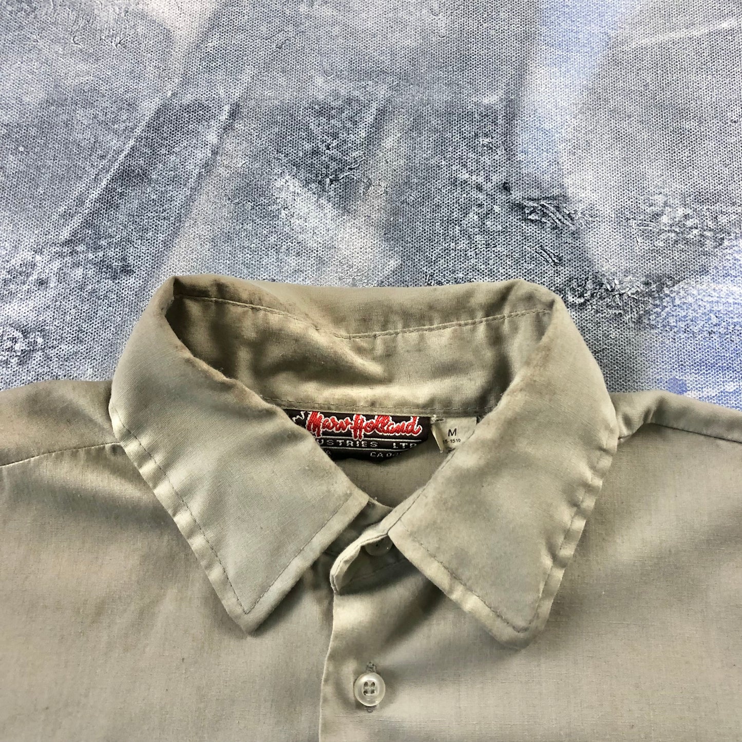 Vintage Marv Holland Gas Station Supervisor Work Button Shirt M