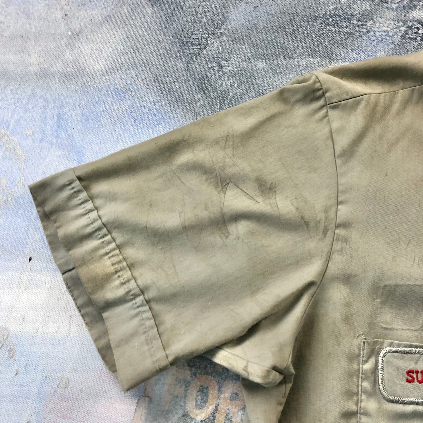 Vintage Marv Holland Gas Station Supervisor Work Button Shirt M