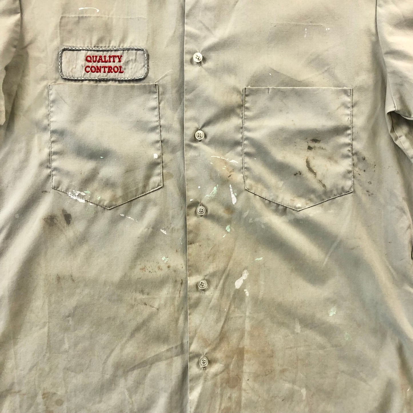 Vintage Marv Holland Gas Station Quality Control Employee Button Shirt L