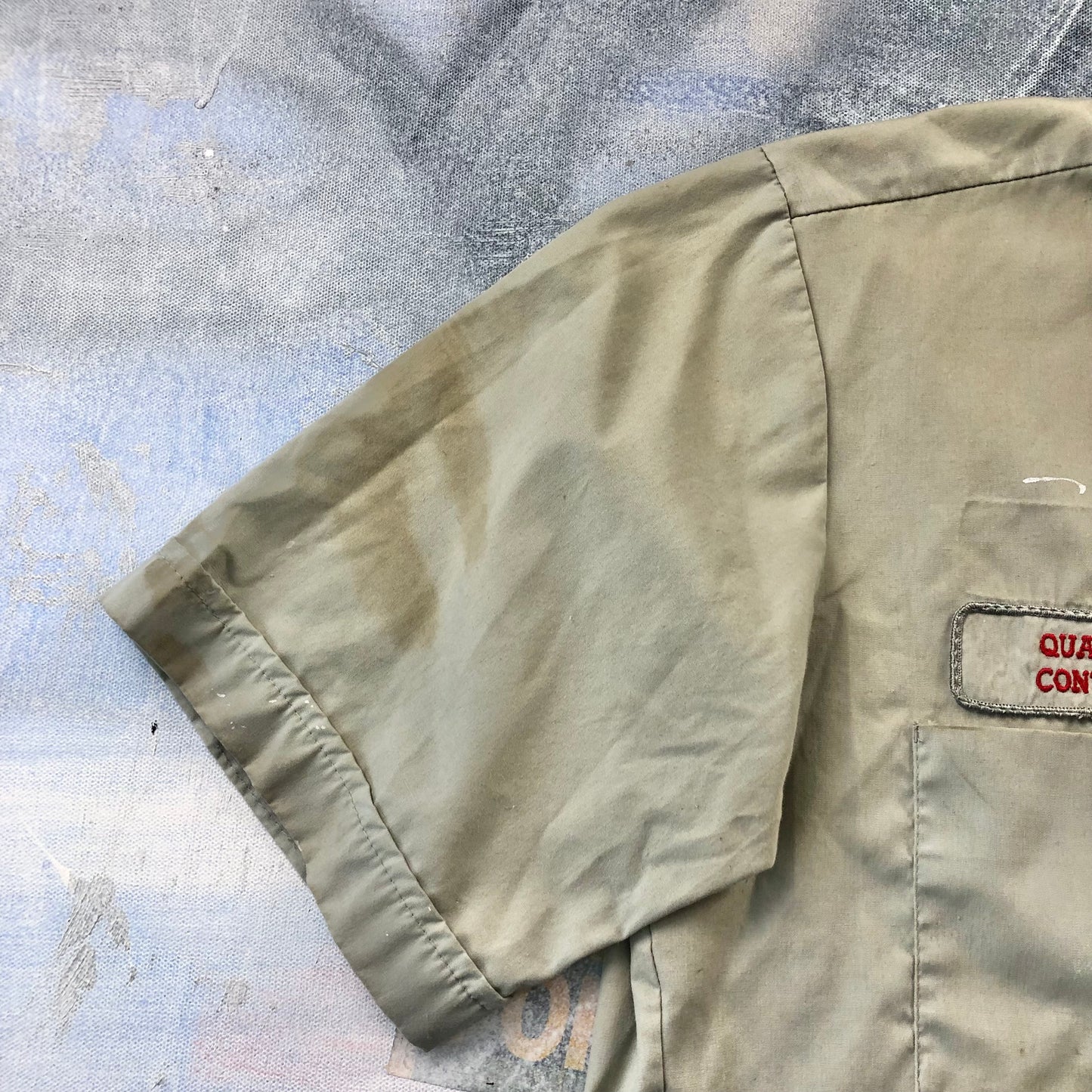 Vintage Marv Holland Gas Station Quality Control Employee Button Shirt L