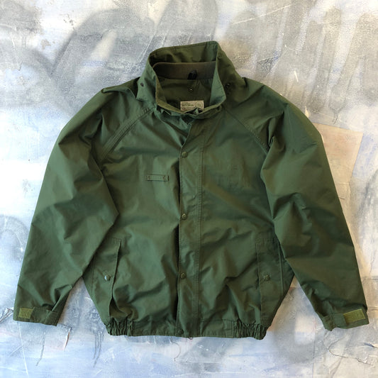 Vintage US Border Patrol Uniform Mock Neck Bomber Button Zip Jacket L