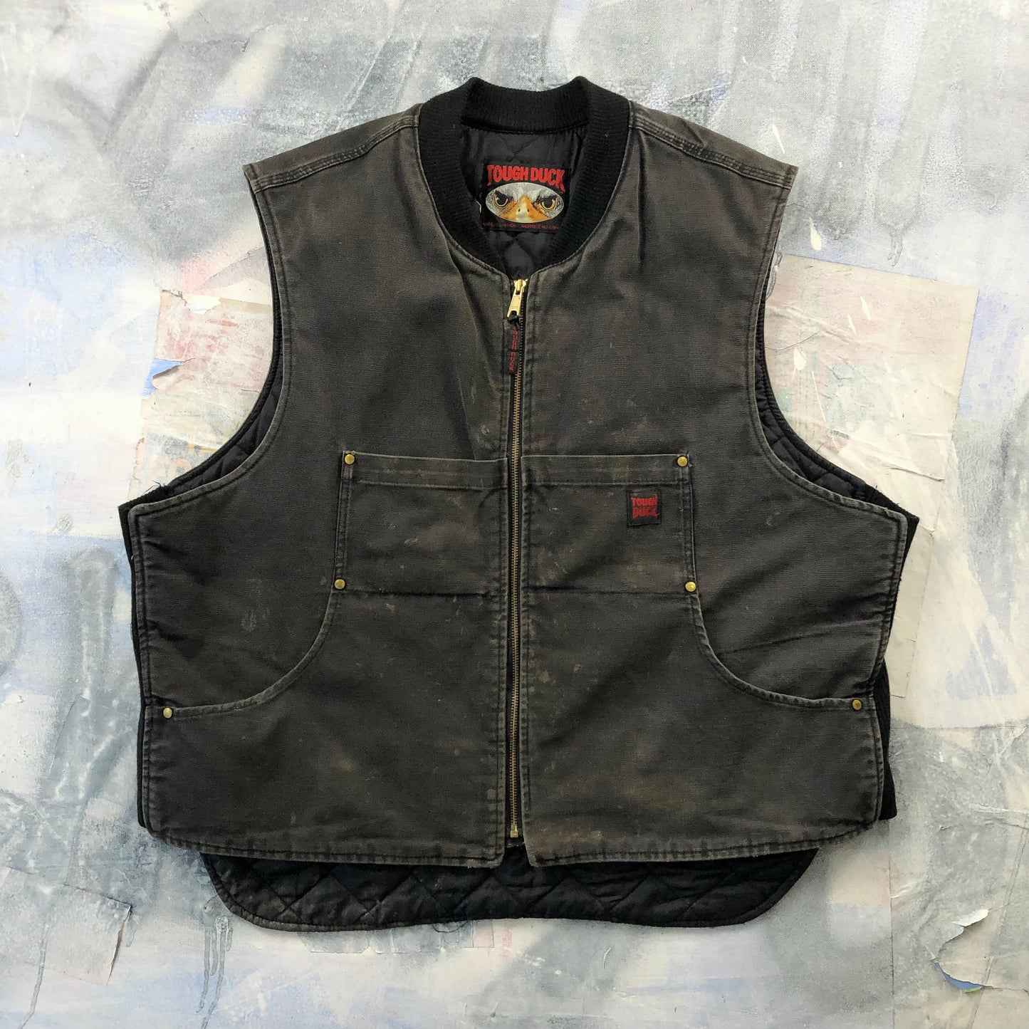 Vintage Tough Duck Quilted Lined Workwear Vest XXXL