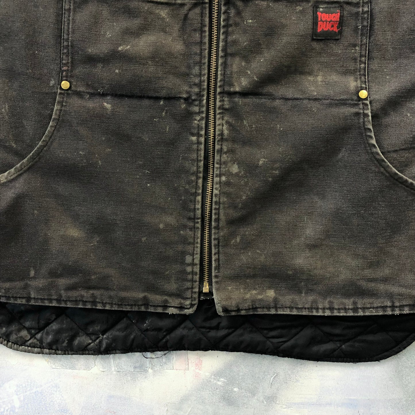 Vintage Tough Duck Quilted Lined Workwear Vest XXXL