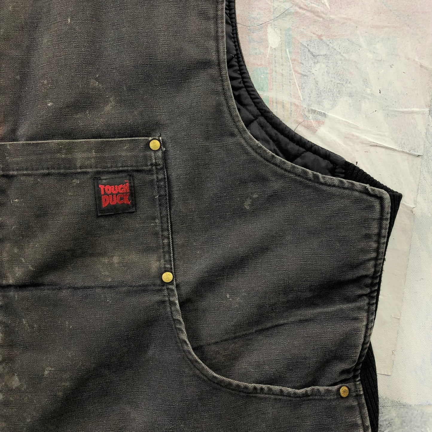 Vintage Tough Duck Quilted Lined Workwear Vest XXXL