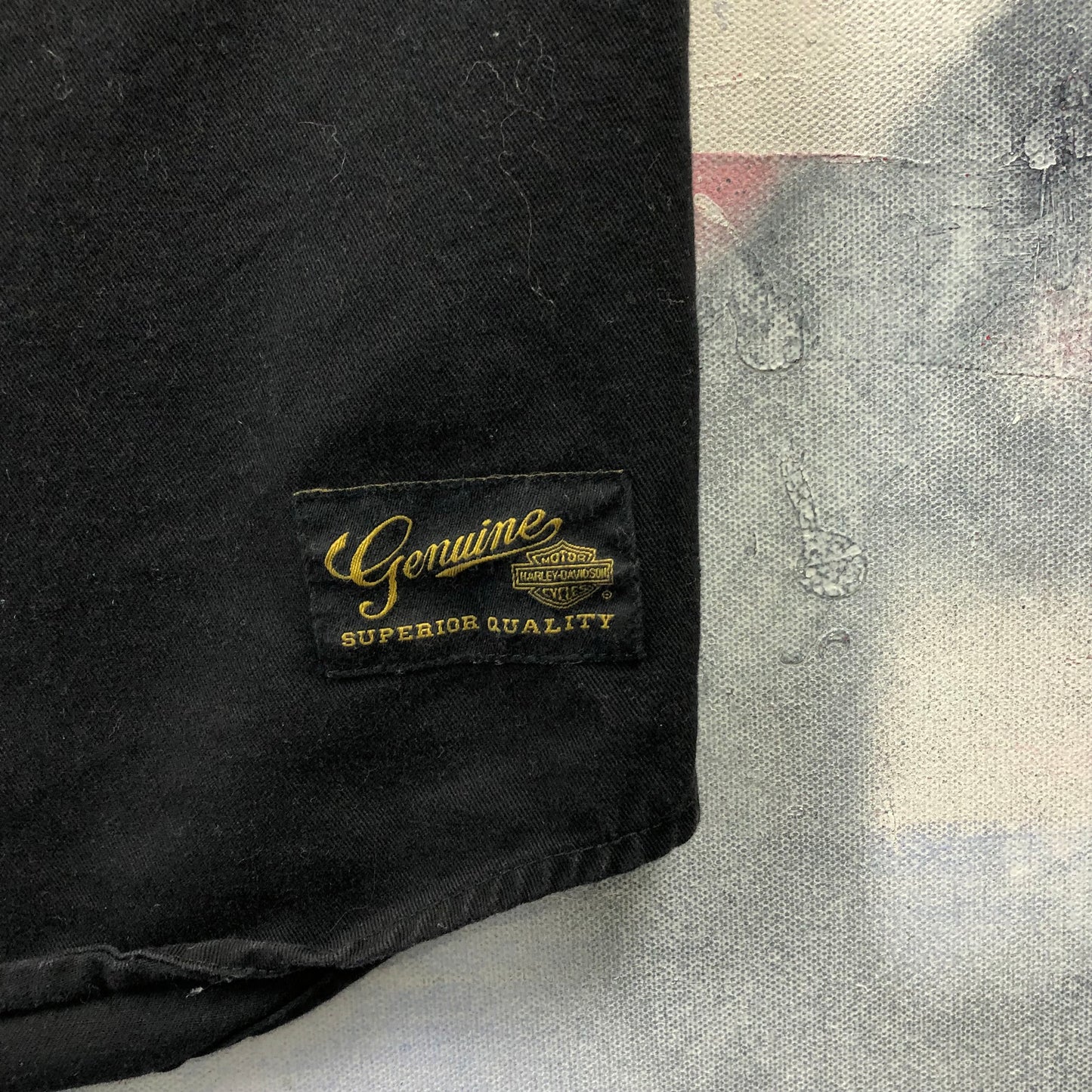 Vintage Harley Davidson Motorcycles Embroided Number One Wings Button Shirt M