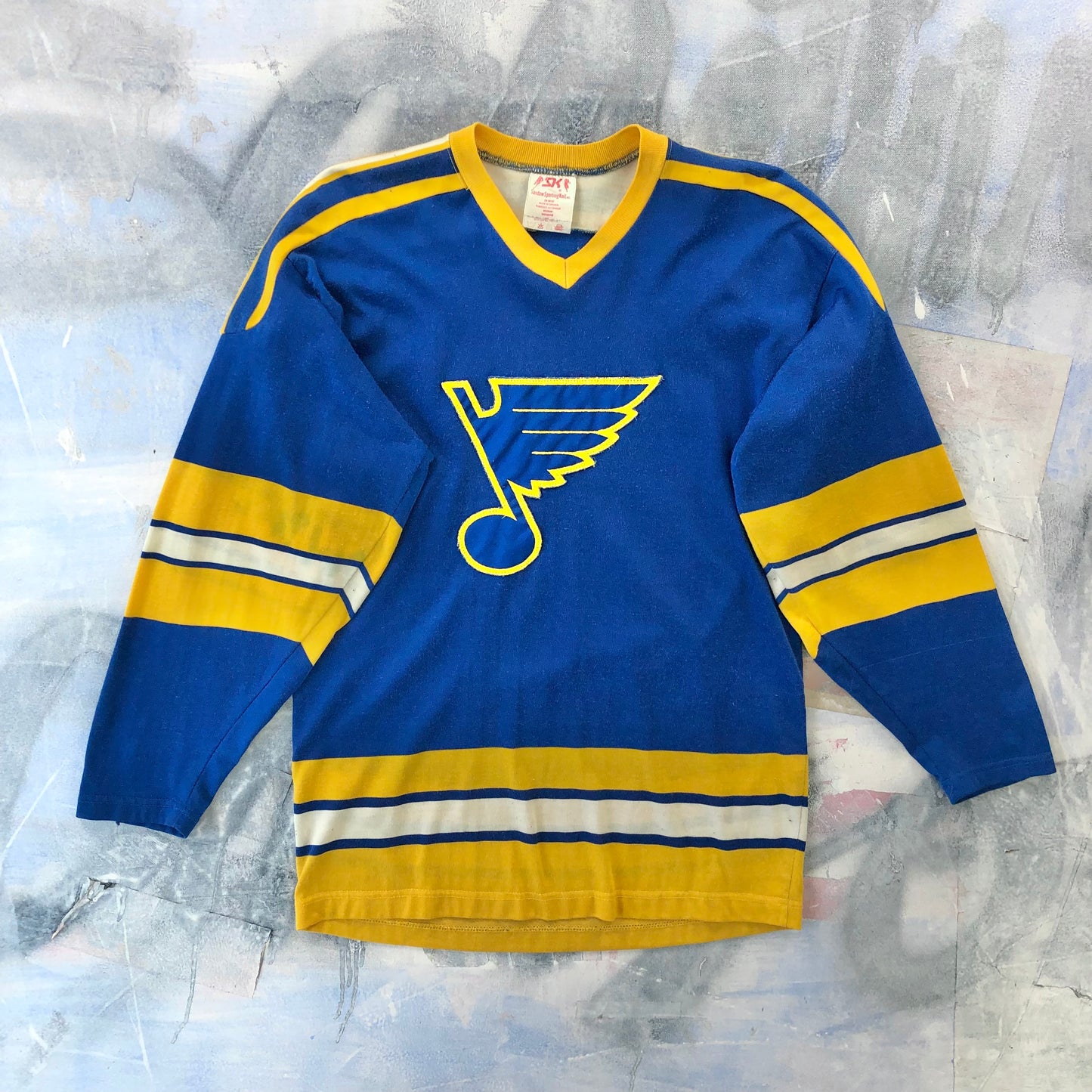 Vintage 70s NHL St. Louis Blues Knit Hockey Jersey M