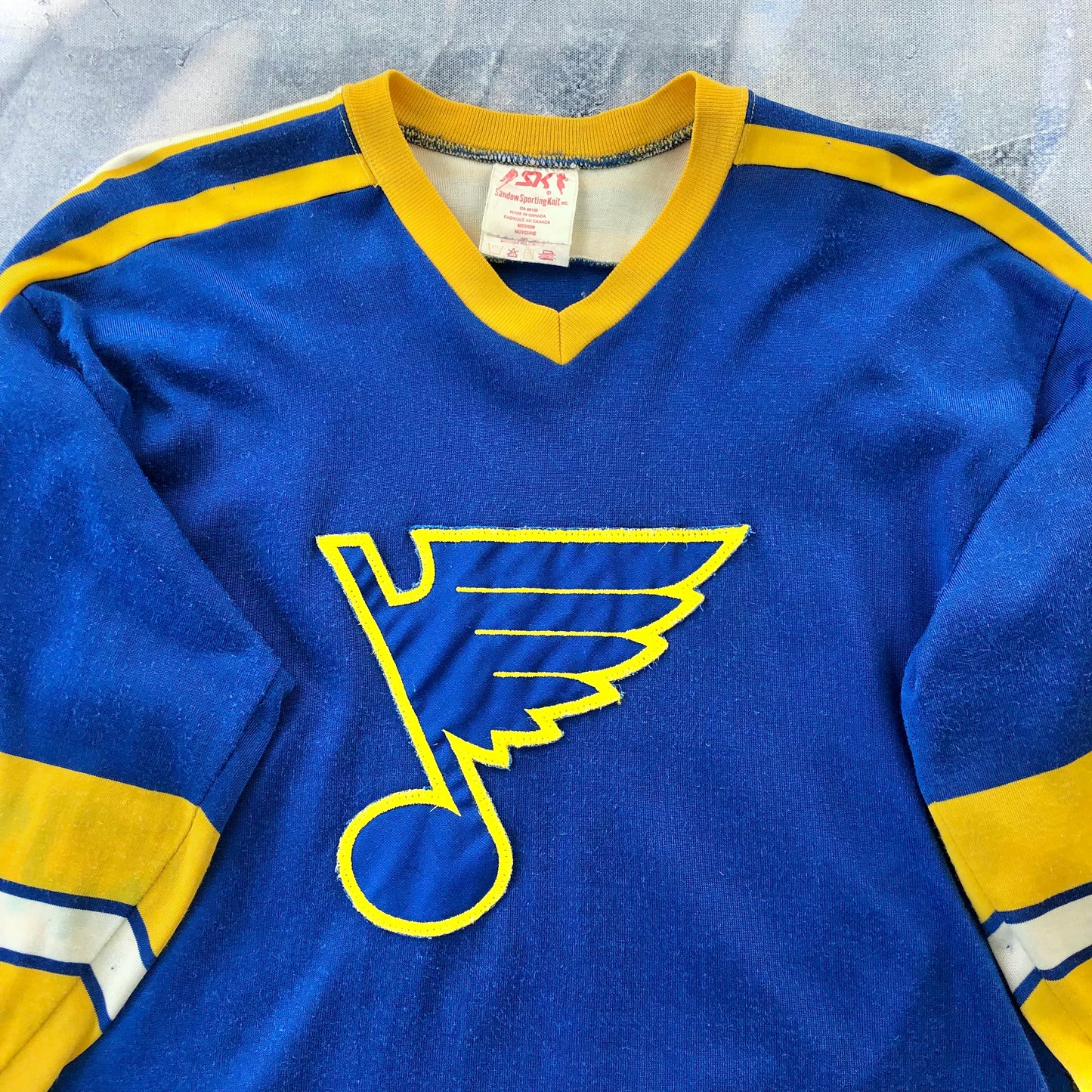 Vintage 70s NHL St. Louis Blues Knit Hockey Jersey M